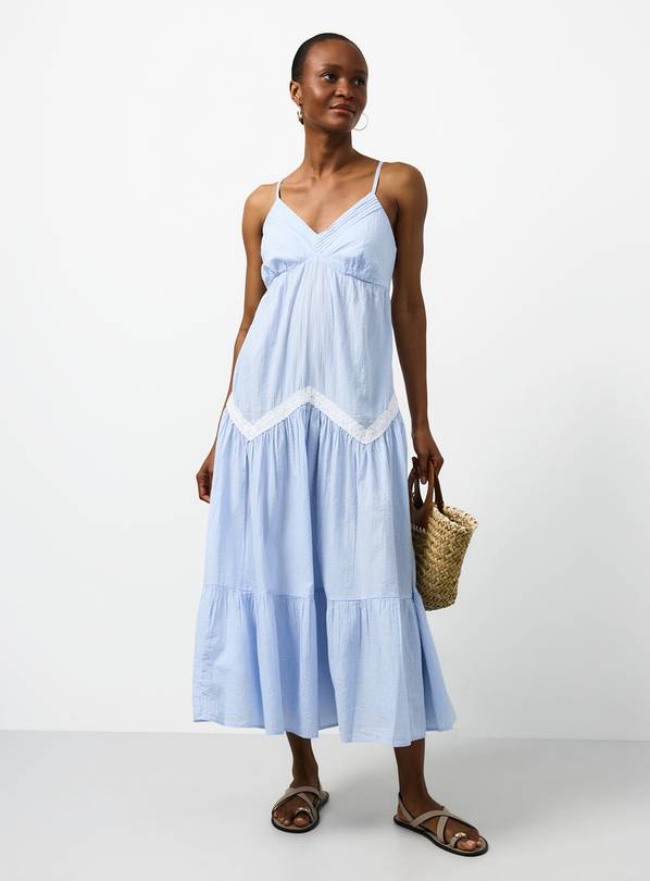 Blue Lace Detail Midaxi Cami Dress 8